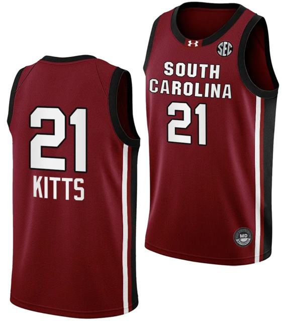 Men's Chloe Kitts Jersey #21 South Carolina Gamecocks College Basketball 2023-24 Garnet