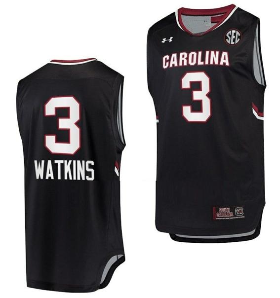 Men's Ashlyn Watkins Jersey South Carolina Gamecocks Jersey College Basketball Black #3