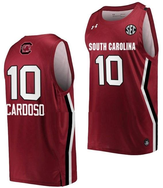 Men's Kamilla Cardoso Jersey South Carolina Gamecocks College Basketball Wine #10