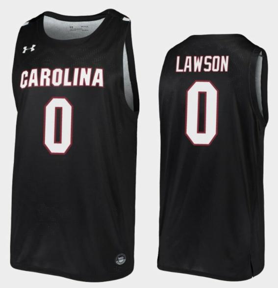 Men's AJ Lawson Jersey South Carolina Gamecocks College Basketball Black Replica #0