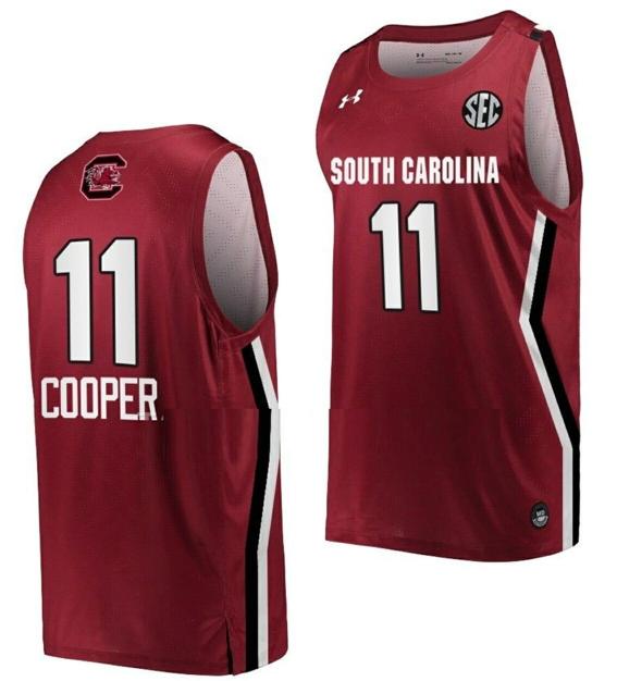 Men's Talaysia Cooper Jersey South Carolina Gamecocks College Basketball Wine #11