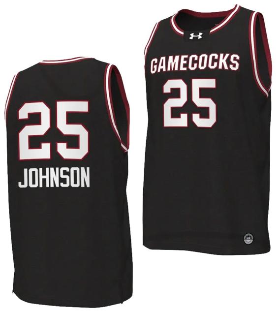 Men's Raven Johnson Jersey #25 South Carolina Gamecocks College Basketball 2023-24 Replica Black