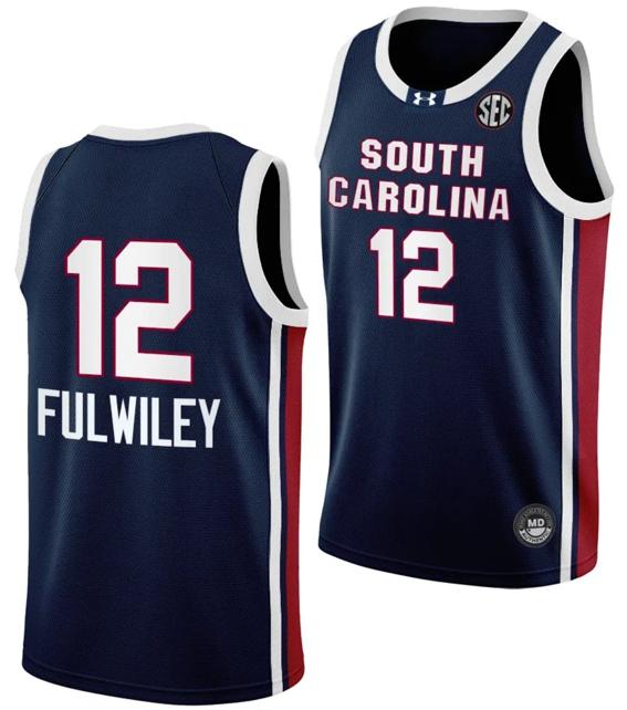 Men's MiLaysia Fulwiley Jersey #12 South Carolina Gamecocks College Basketball Away Black