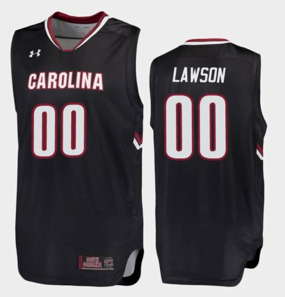 Men's AJ Lawson Jersey South Carolina Gamecocks College Basketball Black Replica #00