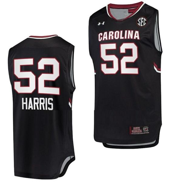 Men's Tyasha Harris Jersey South Carolina Gamecocks Jersey College Basketball Black #52