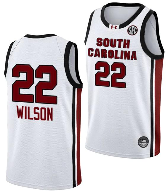 Men's A'ja Wilson Jersey #22 South Carolina Gamecocks College Basketball 2023-24 White