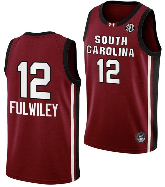 Men's MiLaysia Fulwiley Jersey #12 South Carolina Gamecocks College Basketball 2023-24 Garnet