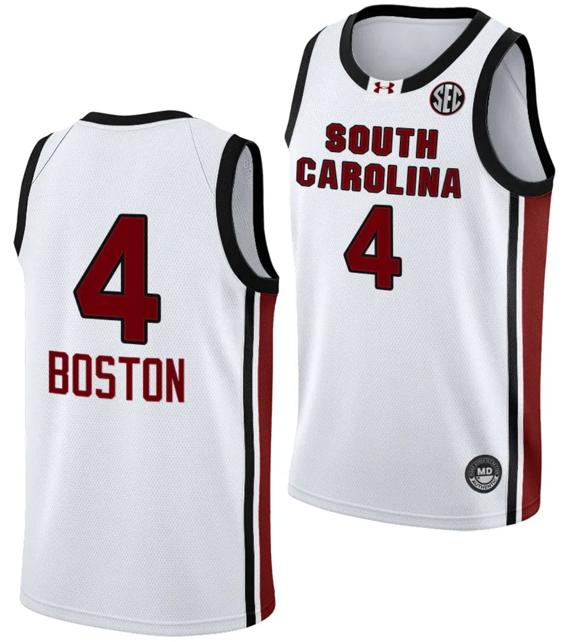 Men's Aliyah Boston Jersey #4 South Carolina Gamecocks College Basketball 2023-24 White