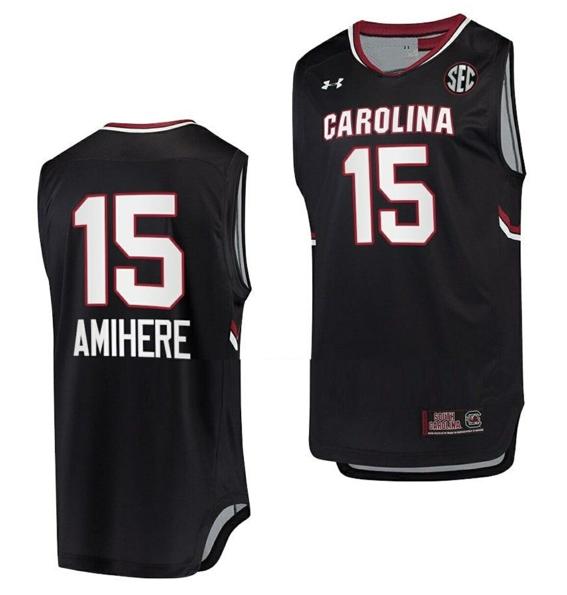 Men's Laeticia Amihere Jersey South Carolina Gamecocks College Basketball Black #15