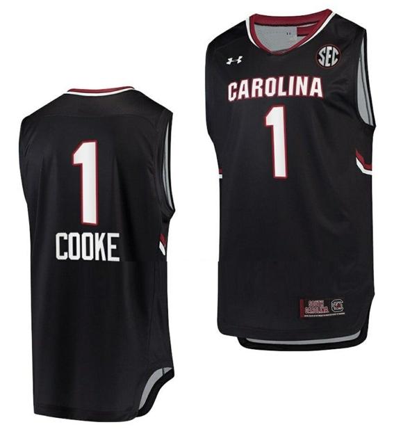 Men's Zia Cooke Jersey South Carolina Gamecocks College Basketball Black #1