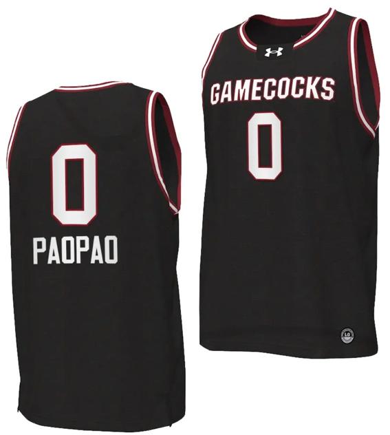 Men's Te Hina Paopao Jersey #0 South Carolina Gamecocks College Basketball 2023-24 Replica Black