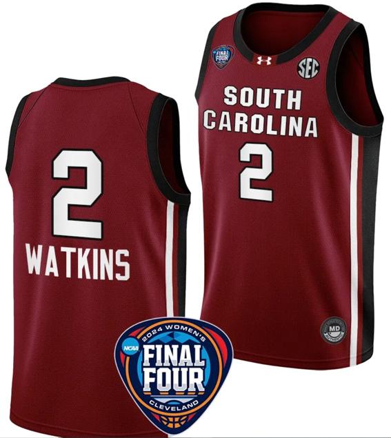 Men's Ashlyn Watkins Jersey #2 South Carolina Gamecocks Basketball 2024 NCAA March Madness Final Four Garnet