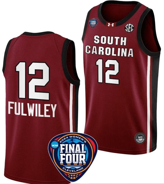 Men's MiLaysia Fulwiley Jersey #12 South Carolina Gamecocks Basketball 2024 NCAA March Madness Final Four Garnet