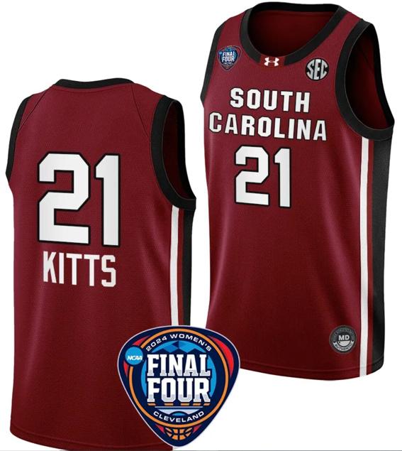 Men's Chloe Kitts Jersey #21 South Carolina Gamecocks Basketball 2024 NCAA March Madness Final Four Garnet