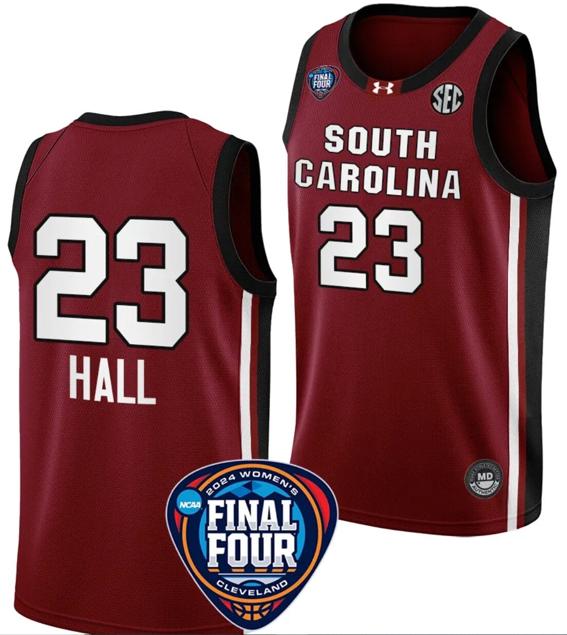 Men's Bree Hall Jersey #23 South Carolina Gamecocks Basketball 2024 NCAA March Madness Final Four Garnet