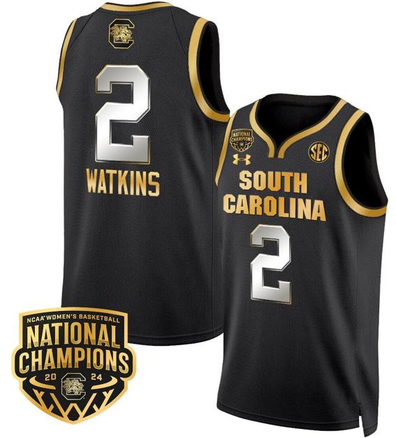 Men's Ashlyn Watkins Jersey #2 South Carolina Gamecocks Basketball 2024 National Champions All Stitched