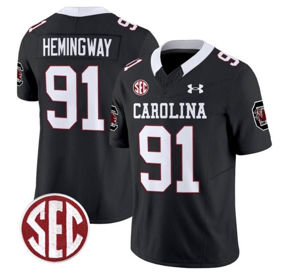 Men's Tonka Hemingway Jersey #91 South Carolina Gamecocks Football 1980 Throwback Vapor Limited Black