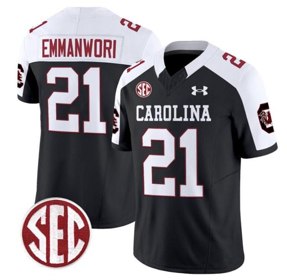 Men's Nick Emmanwori Jersey #21 South Carolina Gamecocks Football 1980 Throwback Vapor Limited Black Alternate