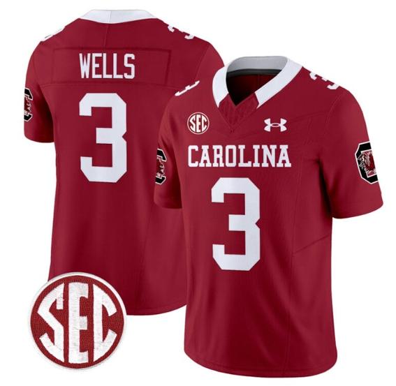 Men's Juice Wells Jersey #3 South Carolina Gamecocks Football 1980 Throwback Vapor Limited Garnet