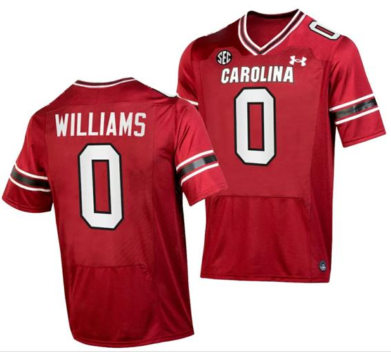 Men's South Carolina Gamecocks Debo Williams Jersey #0 College Football Stitched Garnet 2023