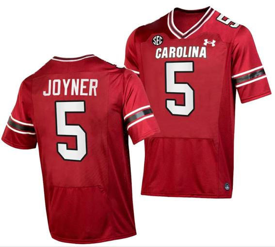 Men's South Carolina Gamecocks Dakereon Joyner Jersey #5 College Football Stitched Garnet 2023