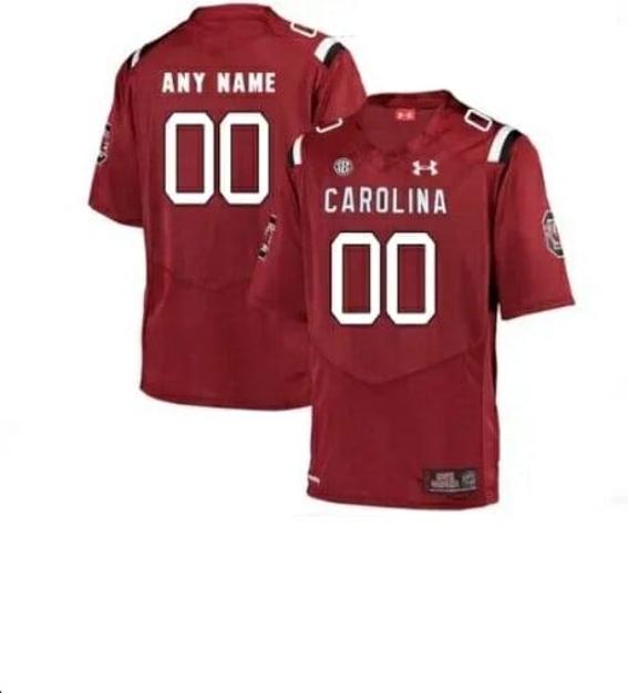 Men's Custom South Carolina Jersey Name and Number Football Red Jersey