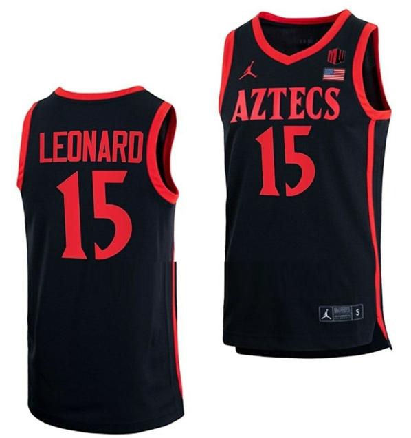 Men's Kawhi Leonard Jersey San Diego State Aztecs College Basketball Black #15