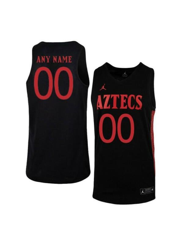 Men's Custom San Diego State Aztecs Jersey College Basketball Name and Number Elite Black Red