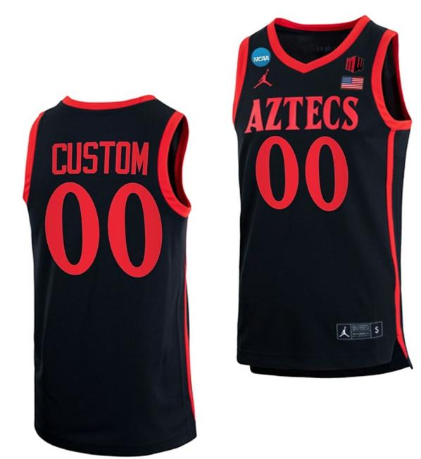 Men's Custom San Diego State Aztecs Jersey Name, Number 2023 NCAA March Madness Basketball Black