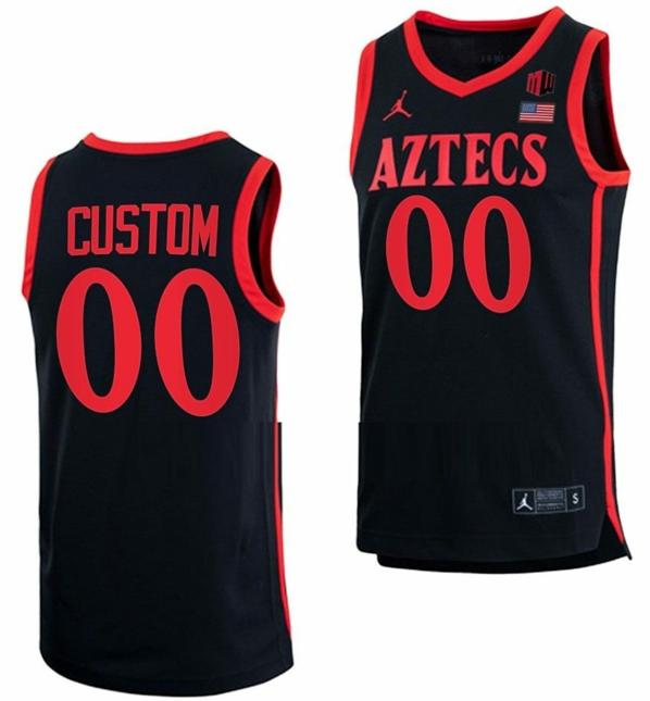 Men's Custom San Diego State Aztecs Jersey Name and Number College Basketball Black