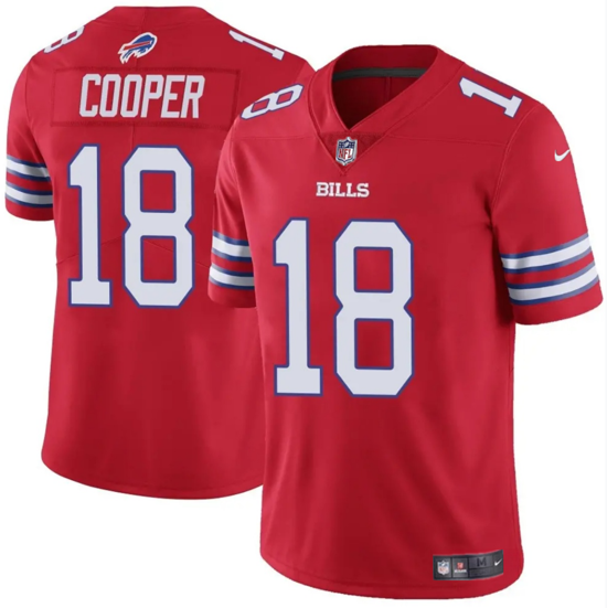 Men's Buffalo Bills #18 Amari Cooper Red 2024 Vapor Untouchable Limited Stitched Football Jersey