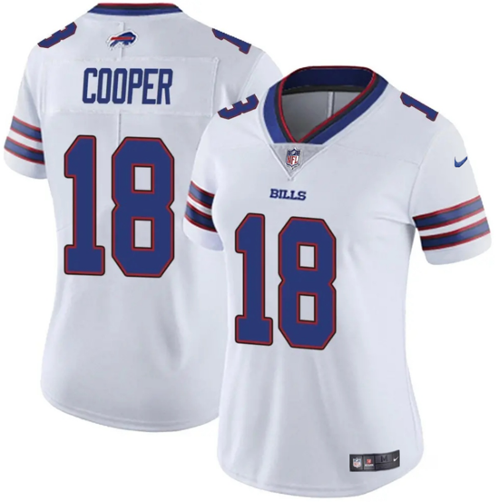 Women's Buffalo Bills #18 Amari Cooper White Vapor Stitched Football Jersey(Run Small)