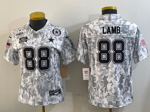 Youth Dallas Cowboys #88 CeeDee Lamb 2024 F.U.S.E Arctic Camo Salute To Service Limited Stitched Football Jersey