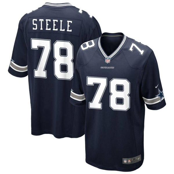 Men's Dallas Cowboys #78 Terence Steele Navy Football Stitched Game Jersey