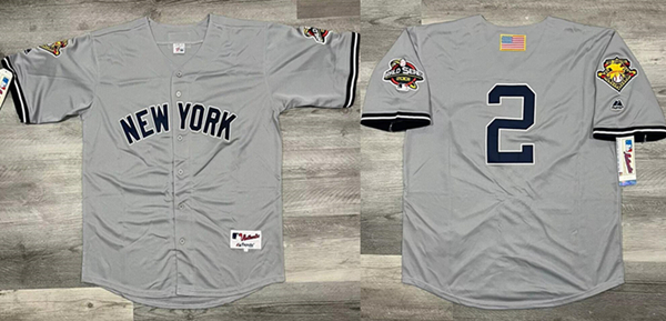 Men's New York Yankees ACTIVE PLAYER Custom Gray 2001 World Series Cool Base Baseball Stitched Jersey