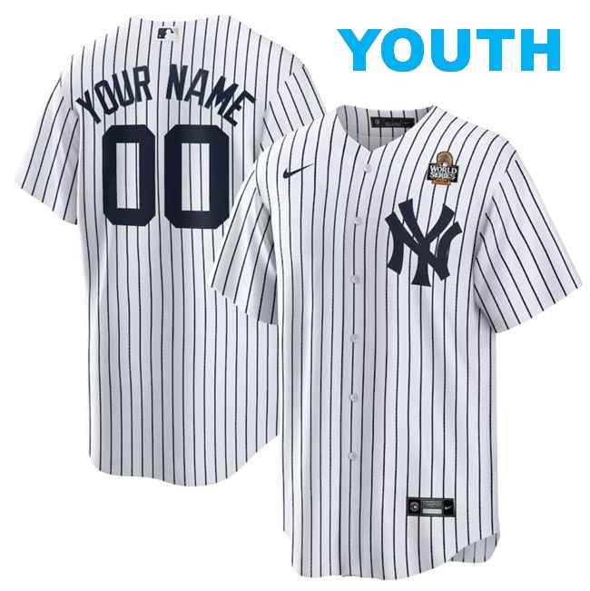 Youth New York Yankees ACTIVE PLAYER Custom White 2024 World Series Cool Base Stitched Baseball Jersey