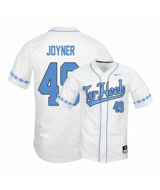 Men's North Carolina Tar Heels 49 Chris Joyner White Elite Baseball Jersey