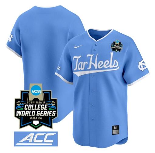 Men's North Carolina Tar Heels Team Jersey 2024 College World Series Vapor Premier Limited NCAA Baseball Stitched Blue