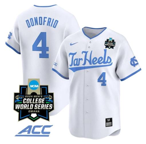 Men's Anthony Donofrio Jersey #4 North Carolina Tar Heels 2024 College World Series Vapor Premier Limited NCAA Baseball Stitched White