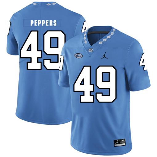 Men's North Carolina Tar Heels #49 Julius Peppers Football Jersey Blue