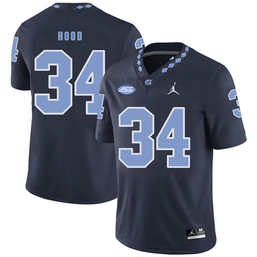 Men's North Carolina Tar Heels #34 Elijah Hood Football Jersey Black