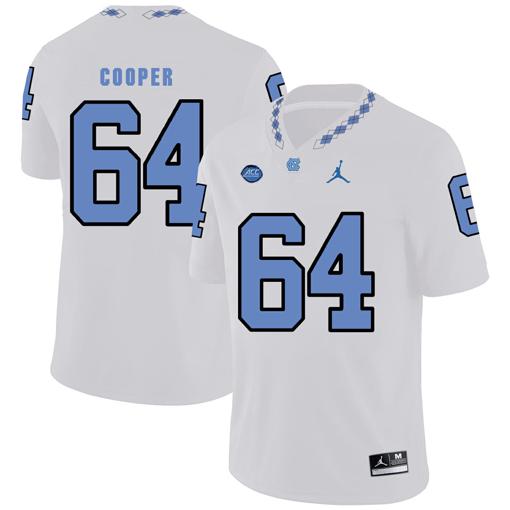 Men's North Carolina Tar Heels #64 Jonathan Cooper Football Jersey White