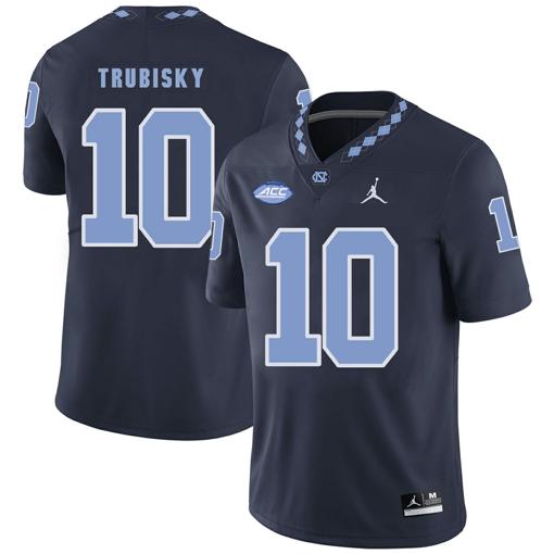 Men's North Carolina Tar Heels #10 Mitchell Trubisky Football Jersey Black