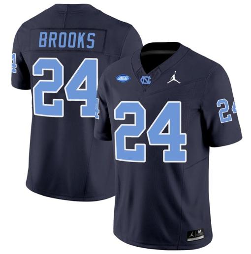 Men's British Brooks Jersey #24 North Carolina Tar Heels Vapor Limited College Football Navy