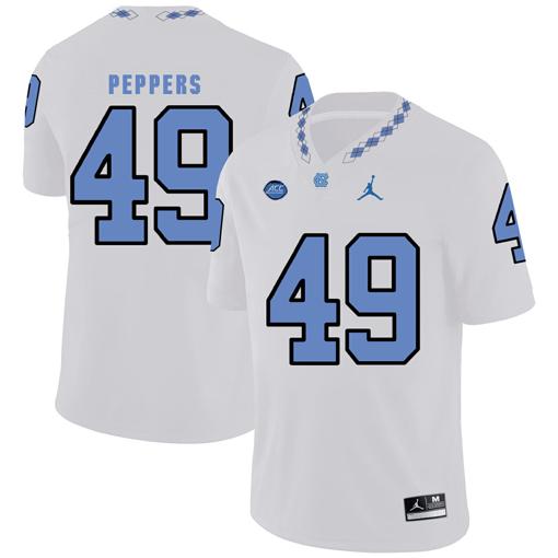 Men's North Carolina Tar Heels #49 Julius Peppers Football Jersey White