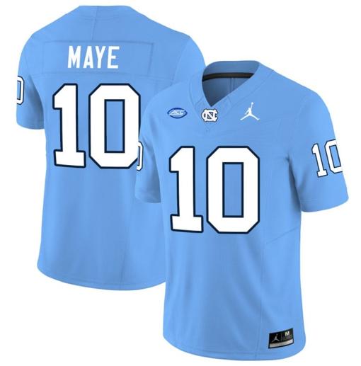 Men's Drake Maye Jersey #10 North Carolina Tar Heels Vapor Limited College Football Blue