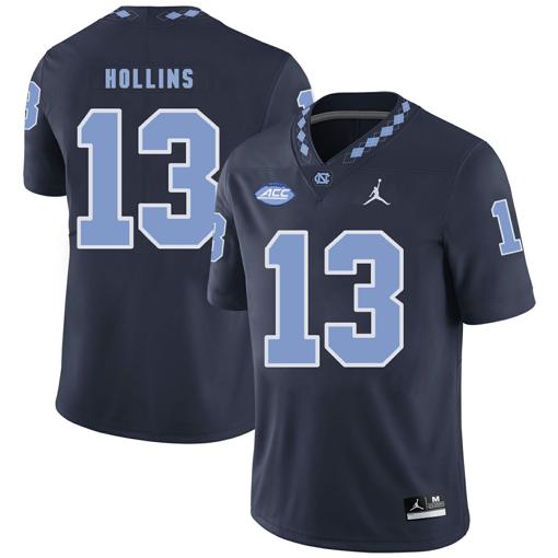 Men's North Carolina Tar Heels #13 Mack Hollins NCAA Football Jersey Black