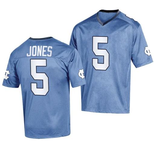 Men's North Carolina Tar Heels JJ Jones Jersey #5 College Football 2023 Replica Blue