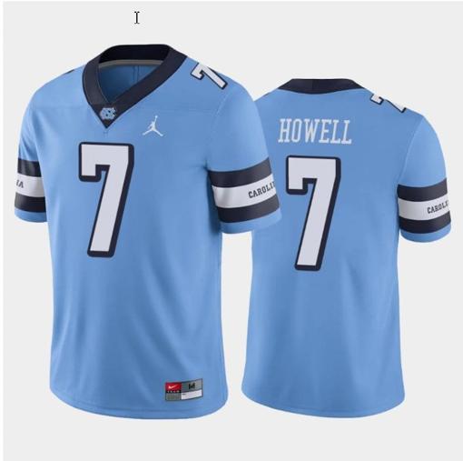 Men's Sam Howell Jersey #7 North Carolina Tar Heels College Football All Stitched Blue