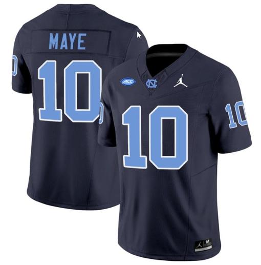 Men's Drake Maye Jersey #10 North Carolina Tar Heels Vapor Limited College Football Navy